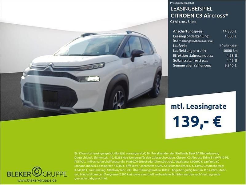 Weiß Gebraucht 2023 Citroën C3 Aircross Shine SUV | 13.680 € (Guter Preis) - Bild 1/3