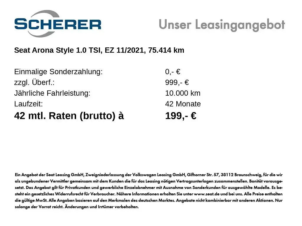 Gebraucht Seat Arona Style 110 PS (80 kW) 2021 Weiß SUV
