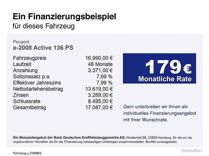 Gebraucht Peugeot e-2008 Active 100 kW (136 PS) 2020 Weiß SUV