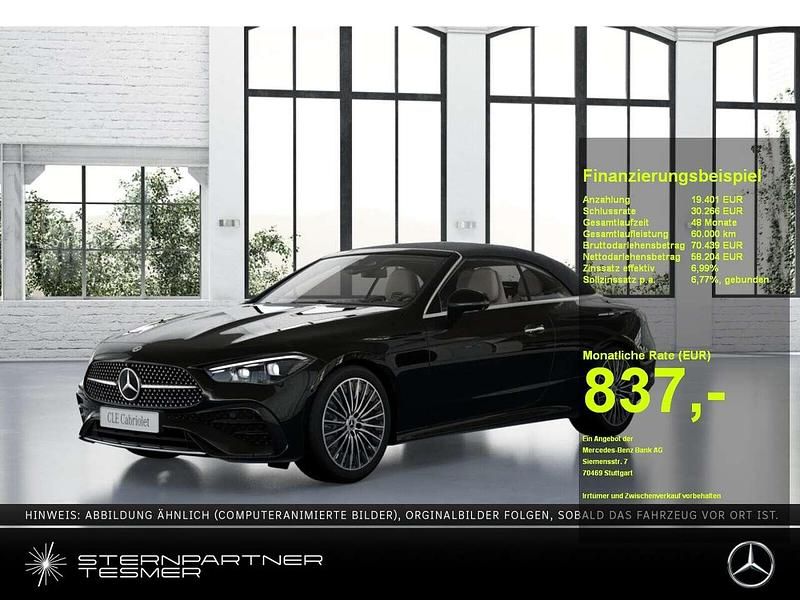 Metalliclack obsidianschwarz Neu 2025 Mercedes CLE220 AMG Cabrio | 77.605 € (Etwas zu teuer) - Bild 1/3