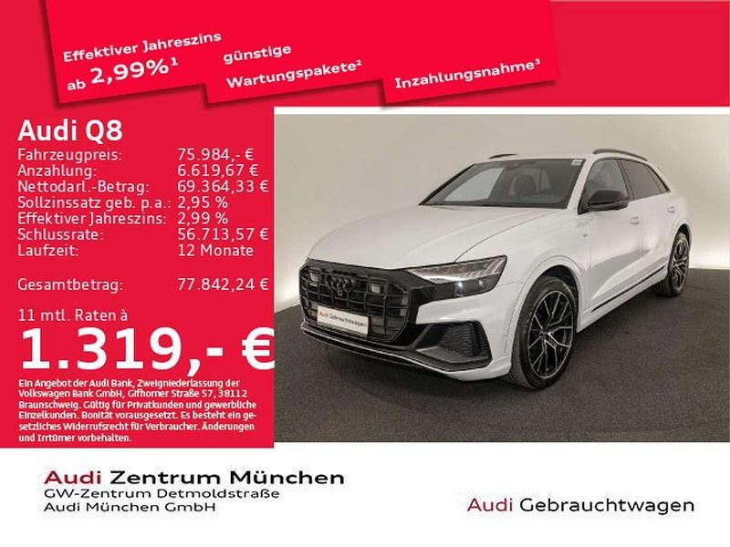 Gletscherweiß metallic Gebraucht 2023 Audi Q8 Ambiente SUV | 75.984 € (Teuer) - Bild 1/2