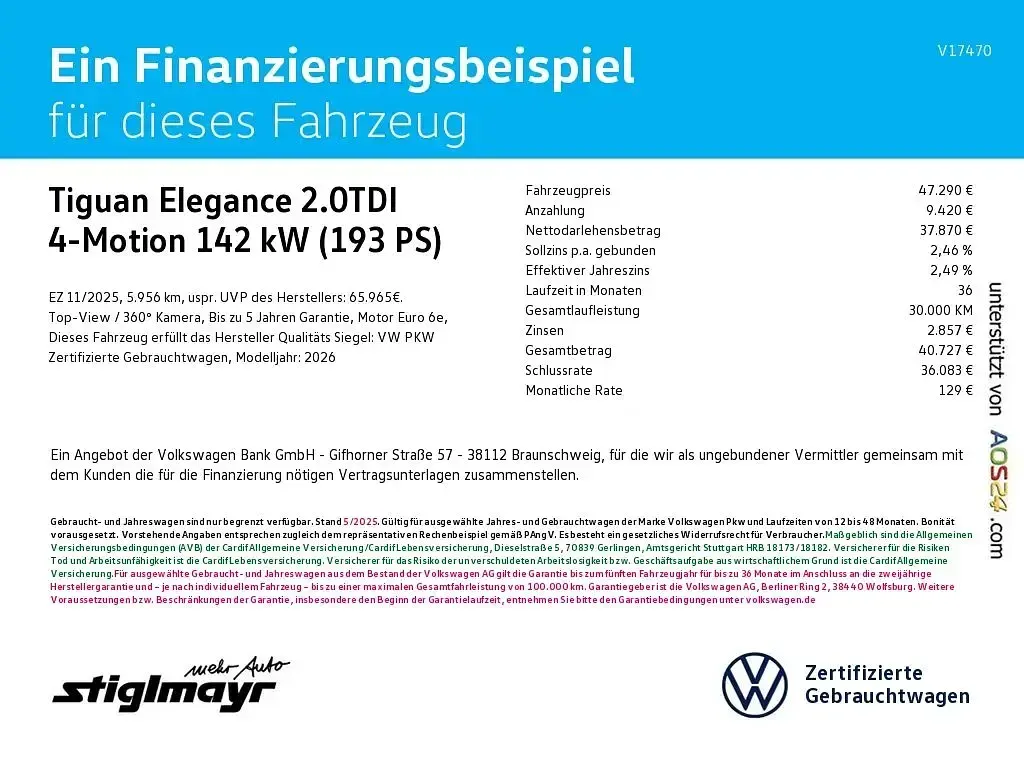 Gebraucht VW Tiguan Elegance 193 PS (141 kW) 2025 Grün SUV