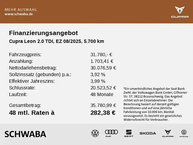 Gebraucht Cupra Leon 150 PS (110 kW) 2025 Mitternachtsschwarz Kombi