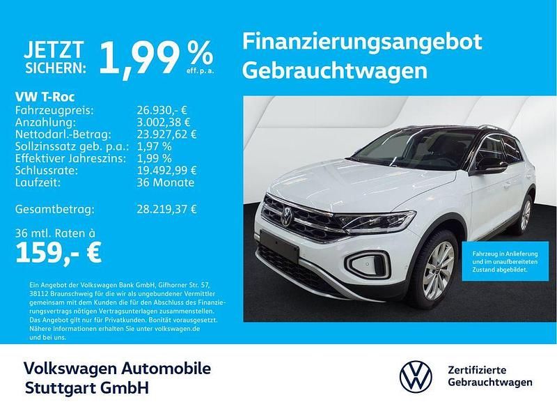 Pure white/schwarz Gebraucht 2024 VW T-Roc Style SUV | 26.930 € (Guter Preis) - Bild 1/4