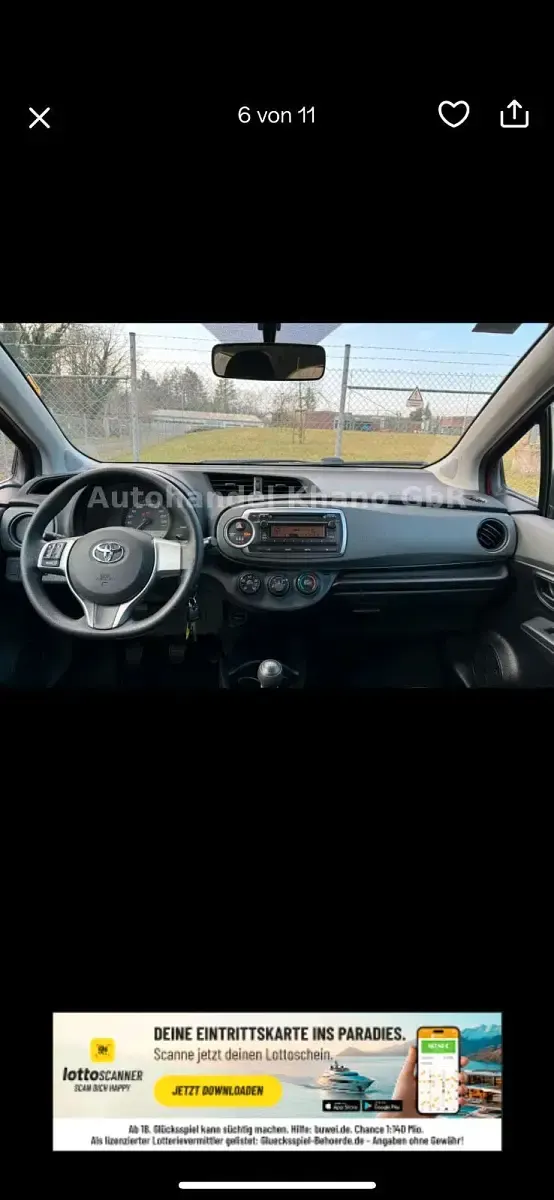 Gebraucht Toyota Yaris 69 PS (50 kW) 2012 Rot Kleinwagen
