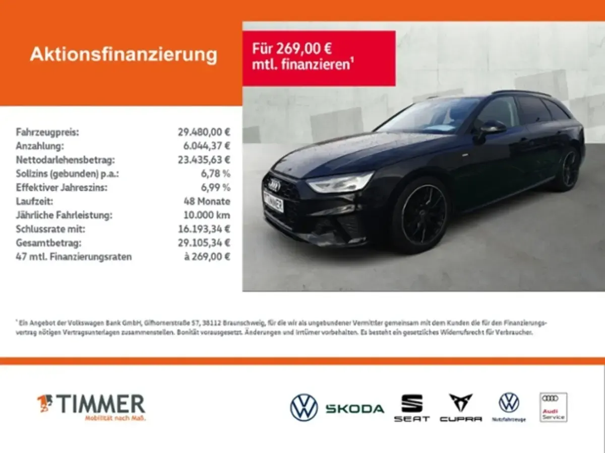 Gebraucht Audi A4 S-Line 163 PS (119 kW) 2023 Schwarz Kombi