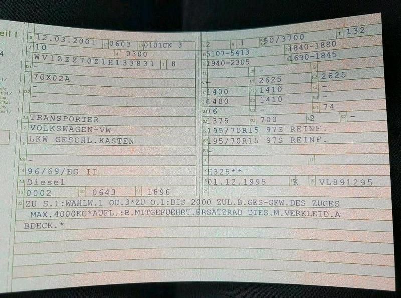 Gebraucht VW Transporter 68 PS (50 kW) 2001 Schwarz Van