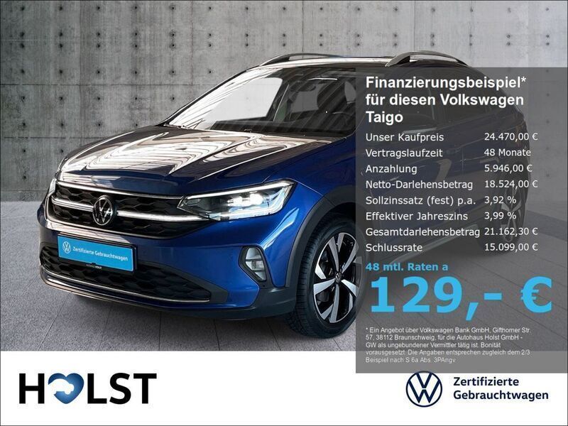Reef blue metallic Gebraucht 2024 VW Taigo Style SUV | 24.470 € (Etwas zu teuer) - Bild 1/4