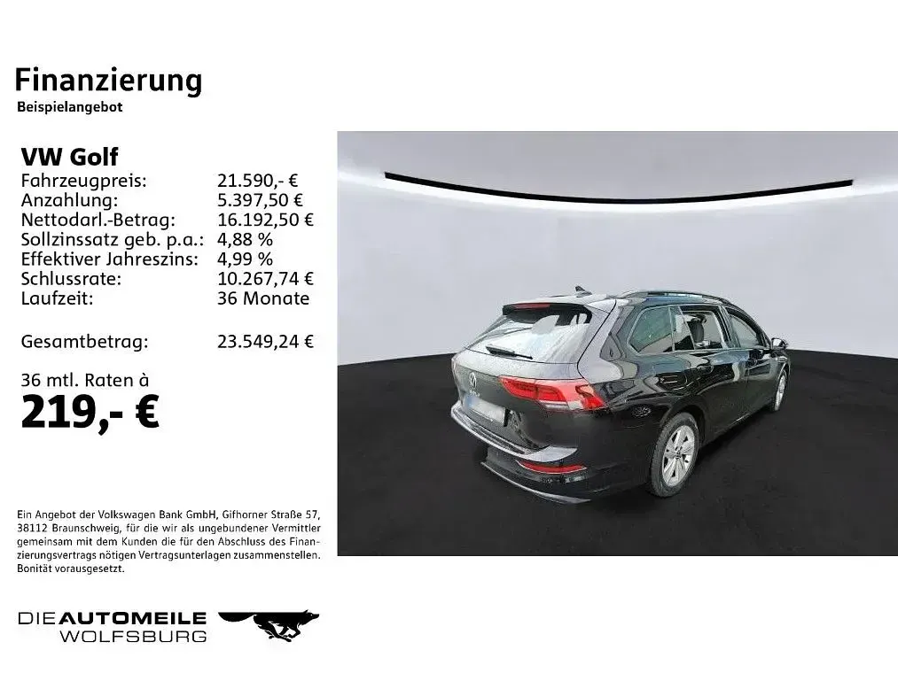 Gebraucht VW Golf VIII Life 150 PS (110 kW) 2022 Deep black perleffekt (metallic) Kombi