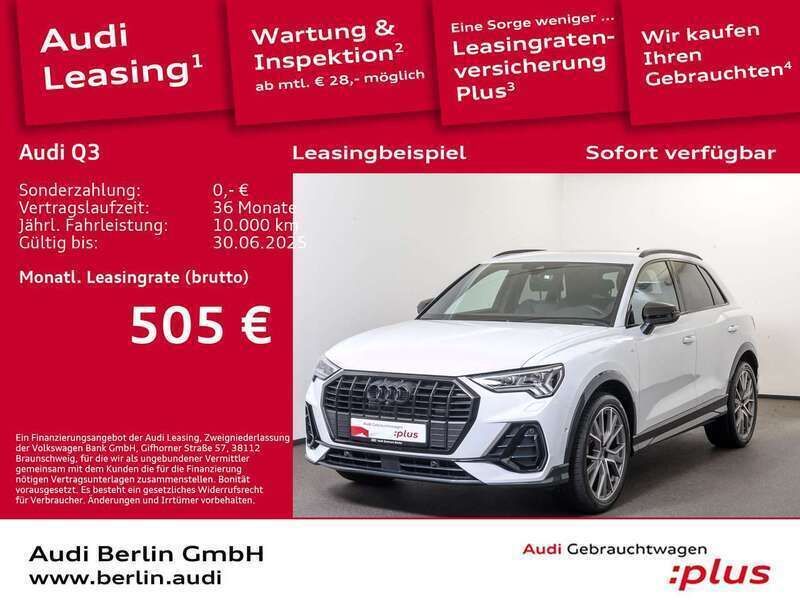 Gletscherweiß metallic Gebraucht 2024 Audi Q3 S-Line SUV | 45.500 € (Teuer) - Bild 1/3