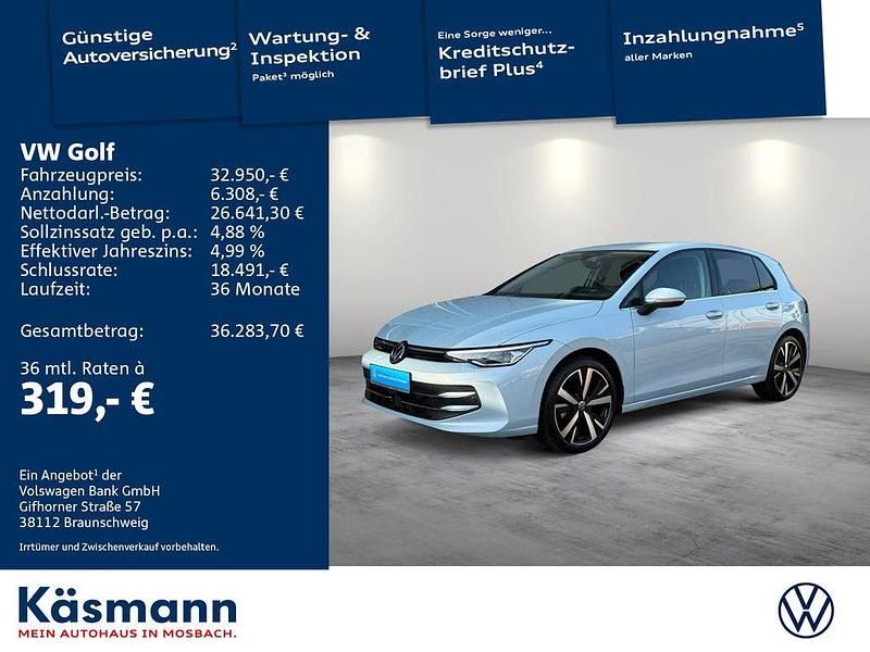 Crystal ice blue metallic Gebraucht 2024 VW Golf VIII Style Limousine | 32.950 € (Teuer) - Bild 1/4