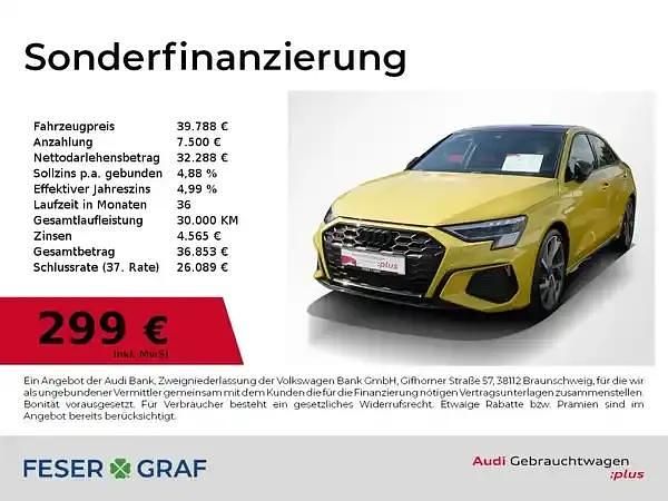 Pythongelb metallic Gebraucht 2022 Audi S3 Ambiente Limousine | 39.788 € (Etwas zu teuer) - Bild 1/2