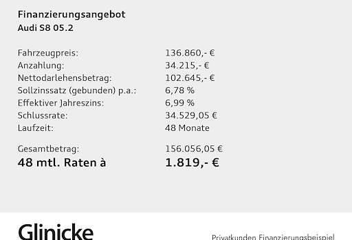 Neu Audi S8 Ambiente 571 PS (419 kW) 2026 Schwarz Limousine