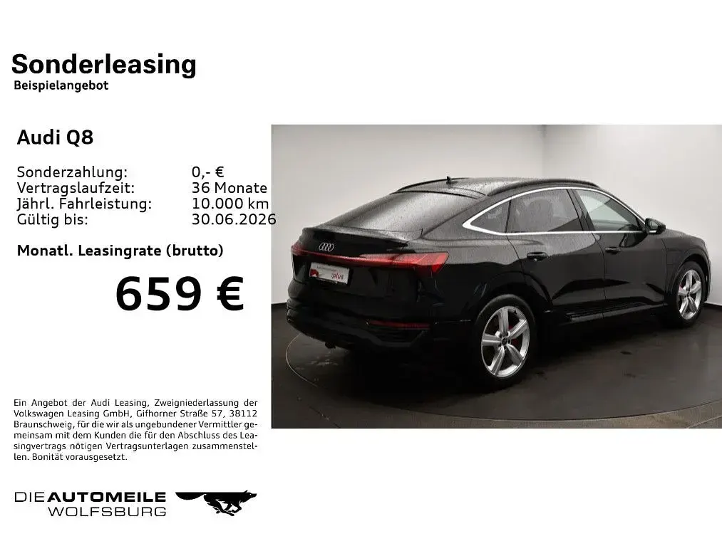 Second-hand Audi Q8 e-tron Advanced 300 kW (408 CP) 2025 Negru SUV