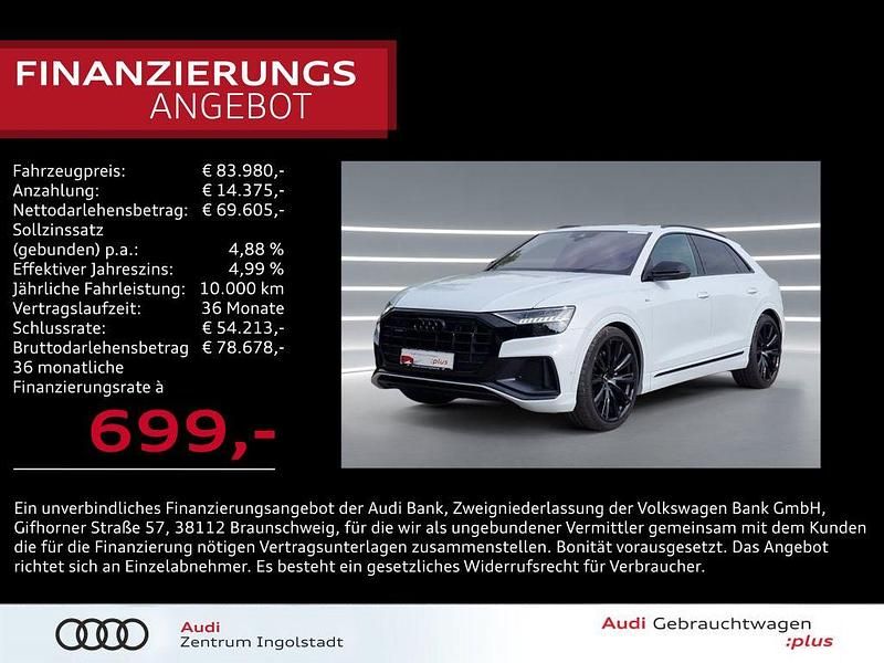 Suzukagrau metallic individual Gebraucht 2023 Audi Q8 S-Line SUV | 83.980 € (Teuer) - Bild 1/3