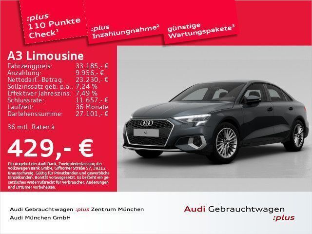 Manhattangrau metallic Gebraucht 2024 Audi A3 Advanced Plus Limousine | 33.185 € (Fairer Preis) - Bild 1/2