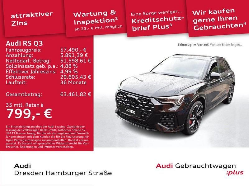 Mythosschwarz metallic Gebraucht 2021 Audi RS Q3 Ambiente SUV | 57.490 € (Etwas zu teuer) - Bild 1/3