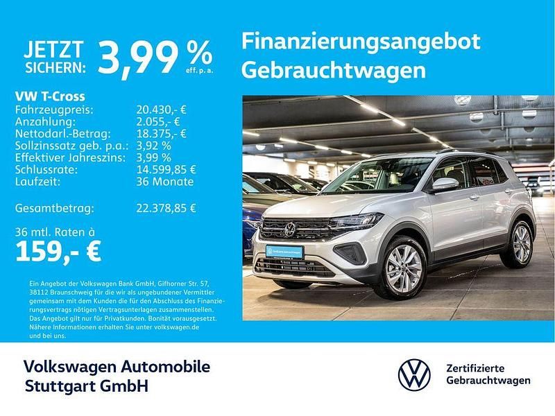 Reflexsilber metallic Gebraucht 2024 VW T-Cross Life SUV | 20.430 € (Fairer Preis) - Bild 1/4