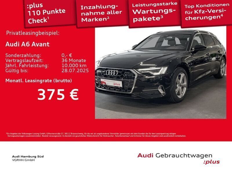 0e mythosschwarz metallic Gebraucht 2024 Audi A6 Advanced Kombi | 48.330 € - Bild 1/3