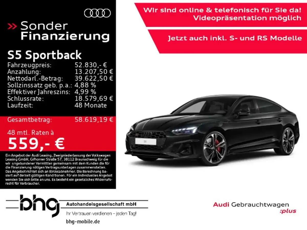 Gebraucht Audi S5 341 PS (250 kW) 2024 Mythosschwarz metallic Limousine