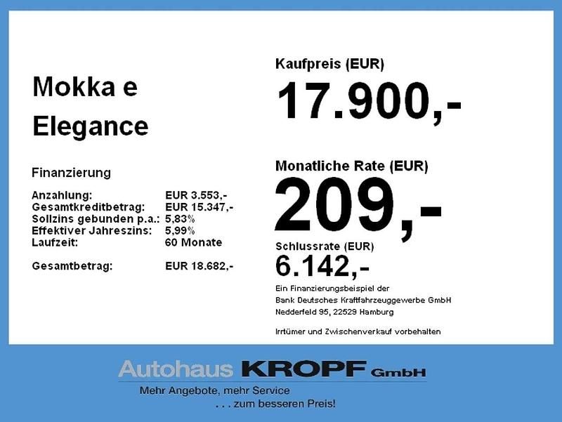 Gebraucht Opel Mokka-e Elegance 100 kW (136 PS) 2023 Lack weiss SUV