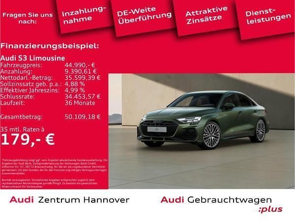 Grün (m4 distriktgrün metallic) Gebraucht 2024 Audi S3 Ambiente Limousine | 44.451 € (Fairer Preis) - Bild 1/4