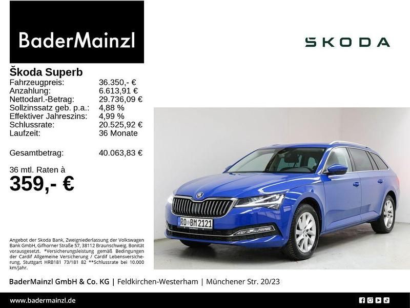 Blau Gebraucht 2024 Skoda Superb Style Kombi | 36.350 € (Superpreis) - Bild 1/3