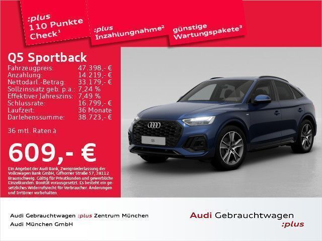 Navarrablau metallic Gebraucht 2024 Audi Q5 Sportback Ambiente SUV | 54.332 € (Teuer) - Bild 1/2