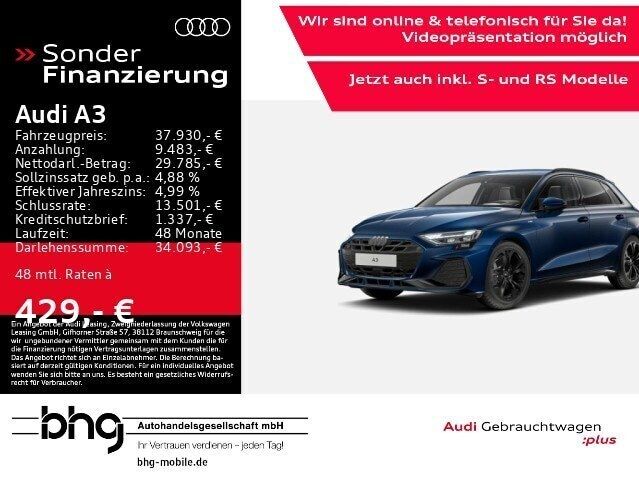 Ascariblau metallic Gebraucht 2025 Audi A3 S-Line | 37.930 € (Teuer) - Bild 1/4