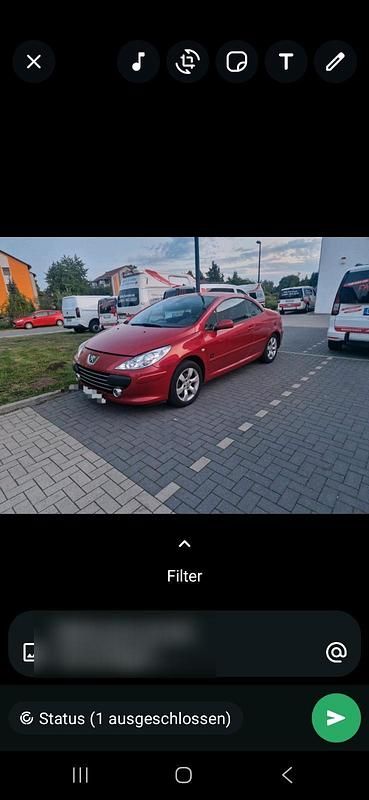 Rot Gebraucht 2006 Peugeot 307 CC Cabrio | 1.250 € (Guter Preis) - Bild 1/4