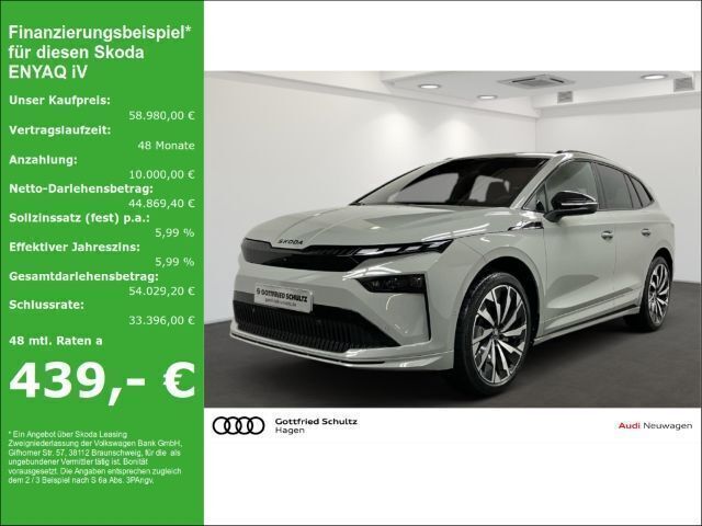 Grau Gebraucht 2025 Skoda Enyaq iV SportLine SUV | 58.980 € (Teuer) - Bild 1/4