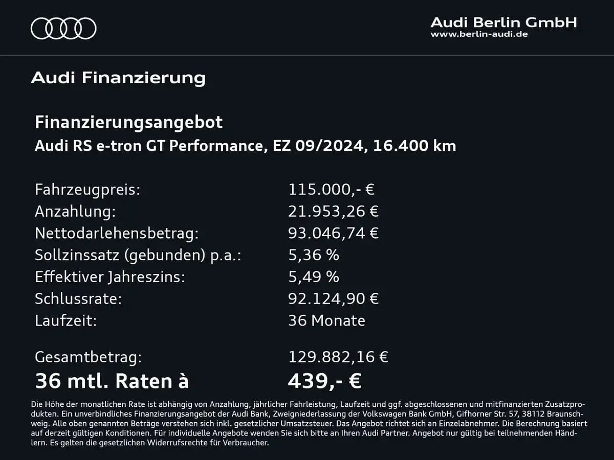 Gebraucht Audi RS e-tron GT Performance 620 kW (843 PS) 2024 Grau Limousine