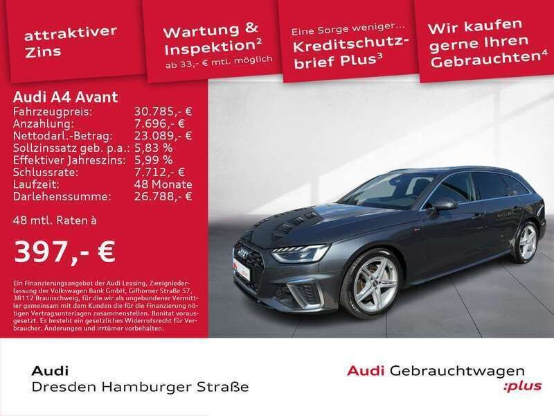 Daytonagrau perleffekt Gebraucht 2020 Audi A4 Ambiente Kombi | 31.450 € (Teuer) - Bild 1/3