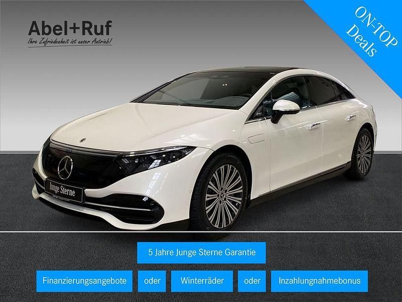 Designo diamantweiß bright weiß Gebraucht 2022 Mercedes EQS580 Limousine | 68.759 € (Superpreis) - Bild 1/4
