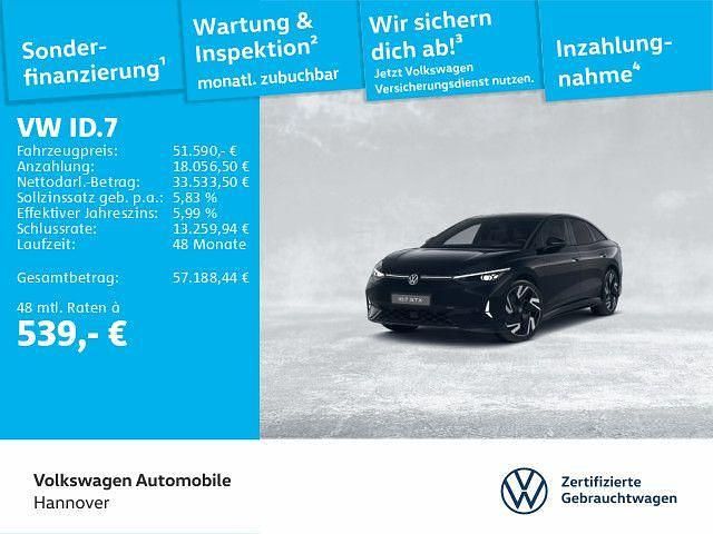 Grenadillschwarz metallic Gebraucht 2025 VW ID.7 GTX Limousine | 51.590 € - Bild 1/3