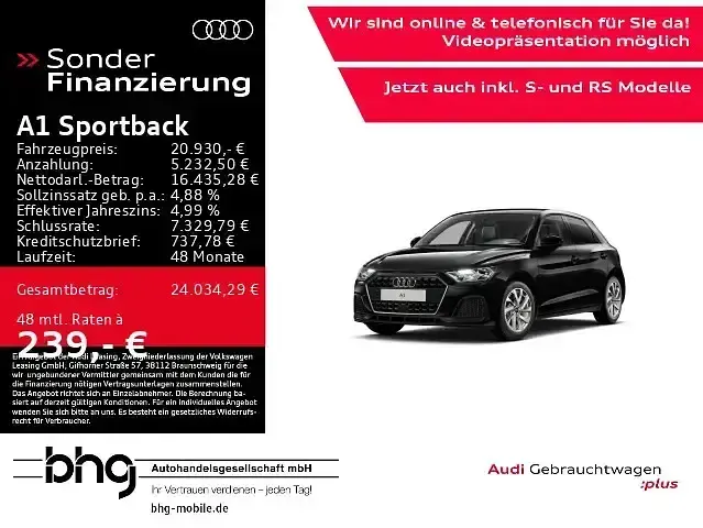 Gebraucht Audi A1 Sportback Advanced Plus 116 PS (85 kW) 2025 Schwarz Kleinwagen