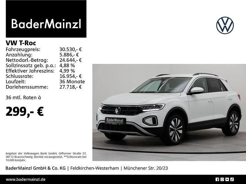 Pure white Gebraucht 2024 VW T-Roc Move SUV | 30.530 € (Fairer Preis) - Bild 1/3
