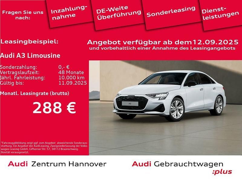 2y gletscherweiß metallic Gebraucht 2025 Audi A3 Advanced Limousine | 32.900 € (Fairer Preis) - Bild 1/4
