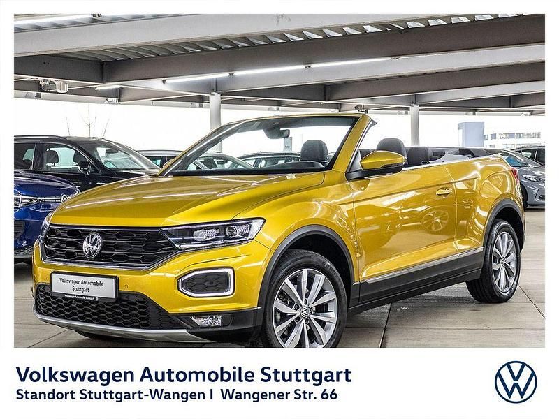 Kurkumagelb metallic/schwarz Gebraucht 2021 VW T-Roc Cabriolet Style Cabrio | 23.330 € (Superpreis) - Bild 1/4