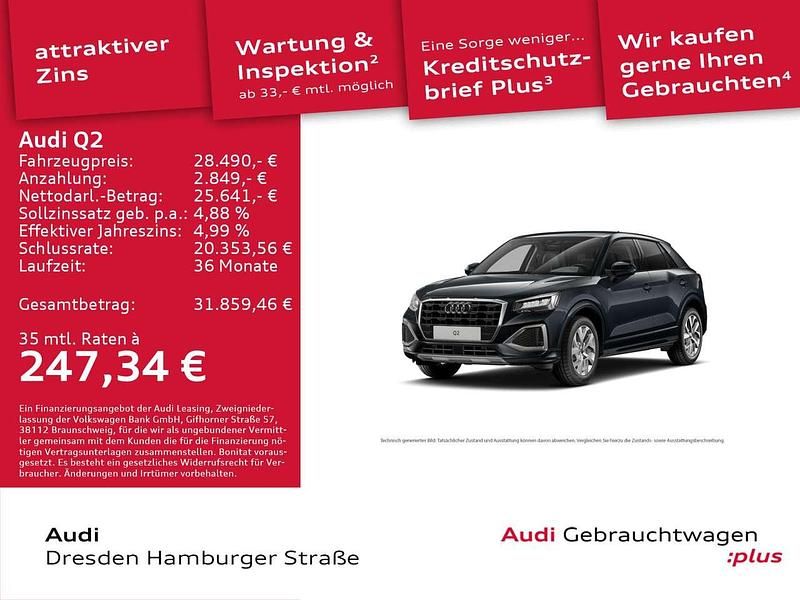 Manhattangrau metallic Gebraucht 2024 Audi Q2 Advanced Plus SUV | 28.490 € (Guter Preis) - Bild 1/3