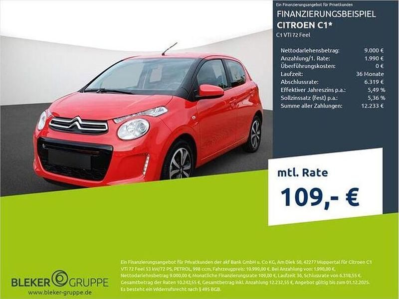Rot Gebraucht 2021 Citroën C1 Feel Kleinwagen | 10.990 € - Bild 1/3