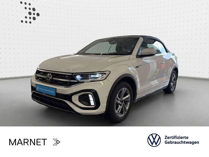 Pure white/schwarz Gebraucht 2023 VW T-Roc Cabriolet R-line Cabrio | 31.690 € (Fairer Preis) - Bild 1/3