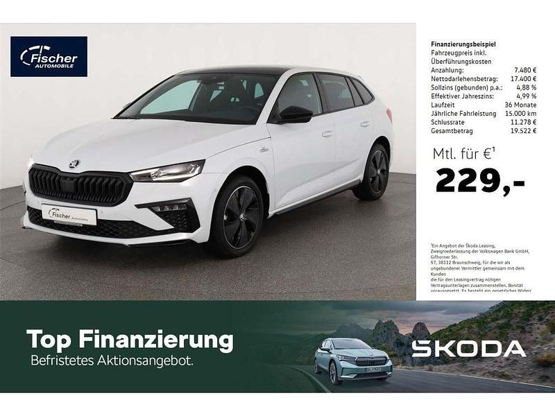 Weiss Gebraucht 2025 Skoda Scala Monte Carlo Kleinwagen | 24.880 € (Etwas zu teuer) - Bild 1/4