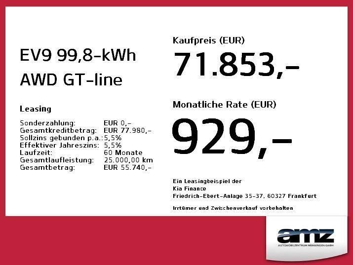 Neu Kia EV9 GT-Line 283 kW (385 PS) 2025 Grün SUV