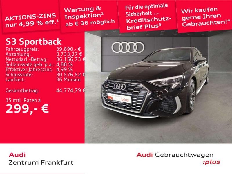 Mythosschwarz metallic Gebraucht 2024 Audi S3 Sport Limousine | 39.890 € (Fairer Preis) - Bild 1/3