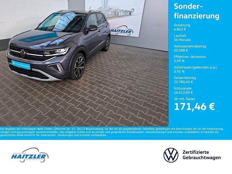Rauchgrau metallic (metallic) Gebraucht 2024 VW T-Cross Style SUV | 27.450 € (Etwas zu teuer) - Bild 1/4