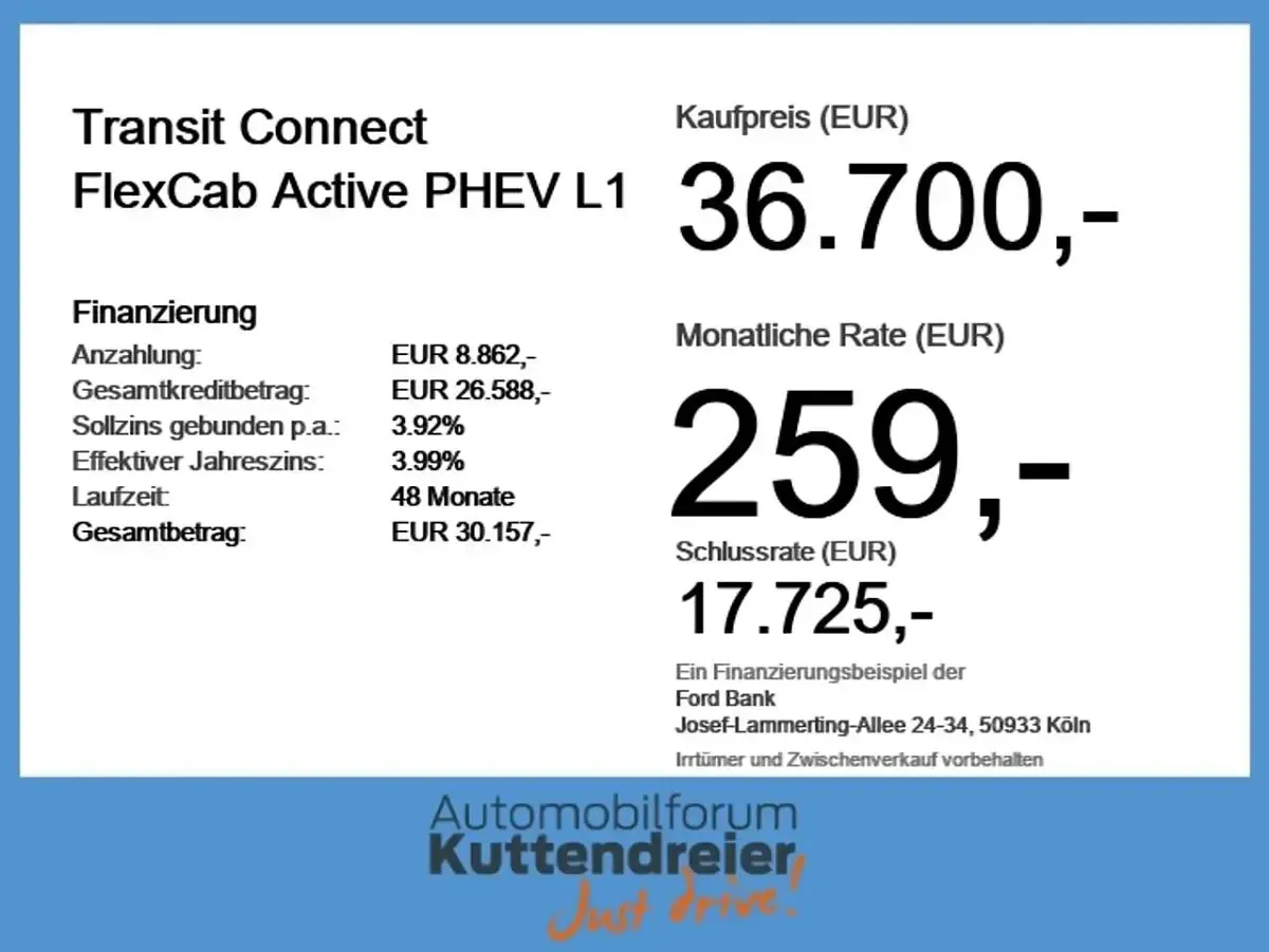 Neu Ford Transit Connect Active 150 PS (110 kW) 2026 Comet grey Van / Kleinbus