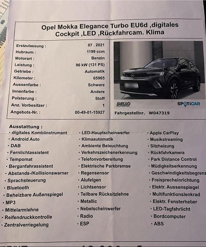 Gebraucht Opel Mokka Elegance 131 PS (96 kW) 2021 Schwarz SUV