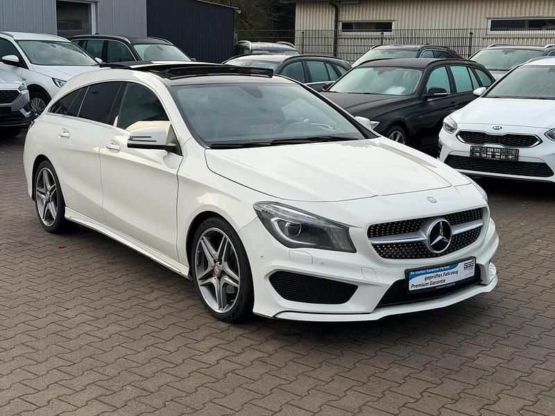 Gebraucht Mercedes CLA180 Shooting Brake AMG line 122 PS (89 kW) 2015 Calcitweiss  unilack Kombi