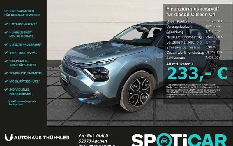 Blau Gebraucht 2023 Citroën e-C4 Feel Limousine | 18.590 € (Guter Preis) - Bild 1/4